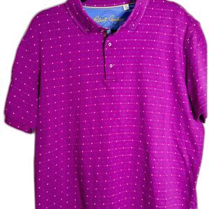 Robert Graham Classic FitMagenta Micro‑Print Polo Shirt XL | Bold Pattern